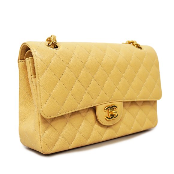 CHANELAuth  Matelasse W Flap W Chain Women's Caviar Leather Beige - Picture 2 of 8